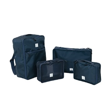 dod 營舞者 dp 小旅行收納背包四件組藍ba053/衣物分裝袋/盥洗包/行李袋