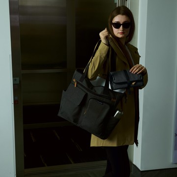 美國 TRAVELON | Transit扣式3C線材收納包(鐵灰) | 線材收納包