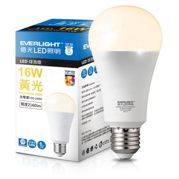 Everlight 億光 16W 戰鬥款 LED燈泡 全電壓 一年保固(白光/黃光/自然光)