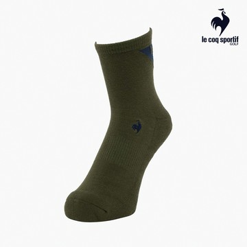 【LE COQ SPORTIF GOLF公雞高爾夫】男款綠色簡約時尚舒適高爾夫日常穿著襪子 QGW0J015