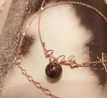 【愛的禮讚】粉玫瑰金 手工金沙琉璃 精油項鍊  香氛 輕珠寶