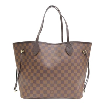 LOUIS VUITTON LV 路易威登 棕色 棋盤格帆布 Neverfull MM 托特包 肩背包 N51105 【二手名牌BRAND OFF】