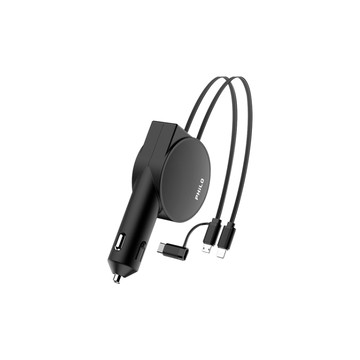 PU24閃電蝸牛 PD20W+QC快充 三合一伸縮充電線 車用充電器 PU24閃電蝸牛 PD20W+QC快充 三合一伸縮充電線 車用充