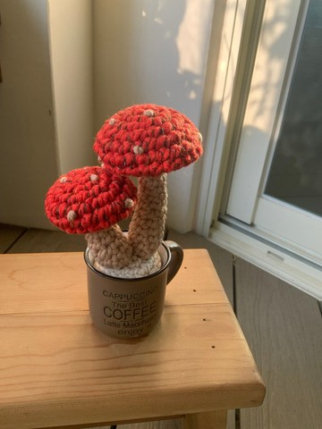 不菇單造型擺件 針織手作 /附咖啡杯