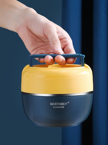 便攜保溫飯盒女便當盒學生上班族一人超長保溫多層大容量圓形飯桶