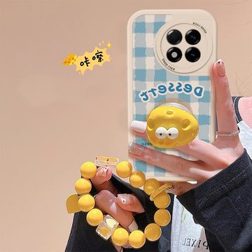 適用一加15手機殼芝士奶酪支架1加13帶手鏈11/12網紅新款ACE3/2V套女ACE5Pro競速版高級感創意卡通全包防摔1+