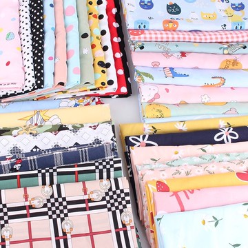 寶寶印花兒童人造棉棉綢布料卡通床品夏季睡衣睡裙小碎花服裝布料