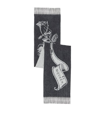 McQueen Cashmere-Wool Tattoo Scarf