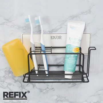 【完美主義】無膠痕 Refix利酷貼烤漆長方牙刷架 MIT台灣製-C0139