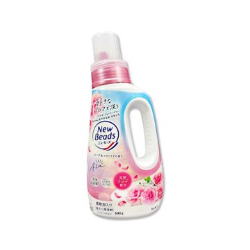 日本KAO花王-New Beads植萃香氛消臭潔淨柔順洗衣精690g/瓶(滾筒式,直立式各洗衣機型皆適用,室內晾曬持久鎖香)