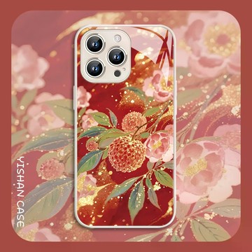 長安的荔枝手機殼適用蘋果17 16plus新中式iPhone14pro防摔15promax國風13高級感12 11