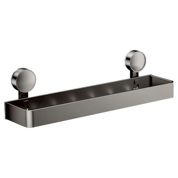 吸盤式帶勾帶桿置物架 60cm 免釘安裝浴室收納置物架  槍灰色  1個