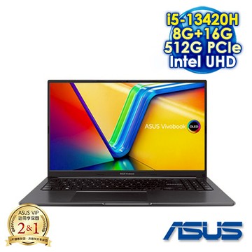 ASUS Vivobook 15 X1505VA-0311K13420H 搖滾黑 15.6吋筆電 (FHD OLED/Intel i5-13420H/8G+16G DDR4/5