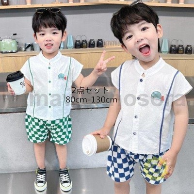 韓国子供服 セットアップ 男の子 夏服 かっこいい レジャー 2点セット 半袖 シャツ チェック柄ショートパンツ キッズ ボーイズ 幼児 上下セット 純綿 おしゃれ 通販 Lineポイント最大get Lineショッピング