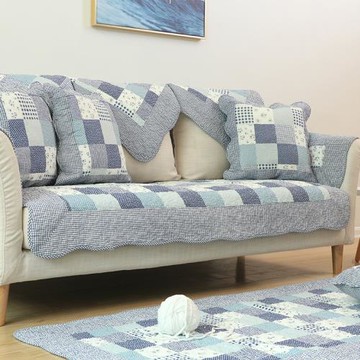 全棉美式沙發墊布藝四季通用防滑坐墊子水洗純棉組合真皮沙發套巾