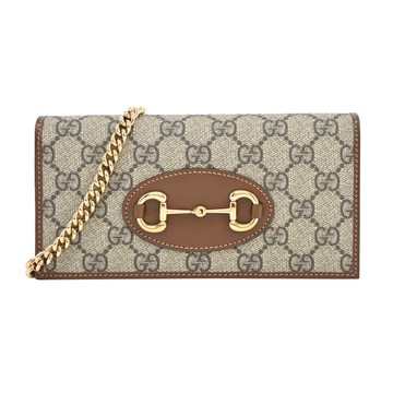 GUCCI 1955 Horsebit馬銜釦鏈帶手拿/斜背包（卡其棕）_廠商直送