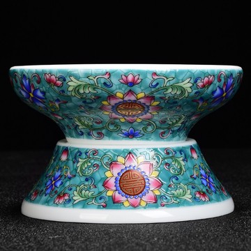 陶瓷琺瑯彩白瓷茶漏網陶瓷功夫茶具配件濾茶器茶葉過濾網茶濾創意