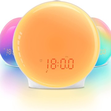 LED燈帶 LED燈條 裝飾燈 連接可裁剪熱銷模擬日出喚醒燈LED幻彩日落伴睡燈帶時間鬧鐘七彩床頭小夜燈