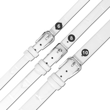 Watchband / 各品牌通用 真皮壓紋錶帶 不鏽鋼扣頭 白色