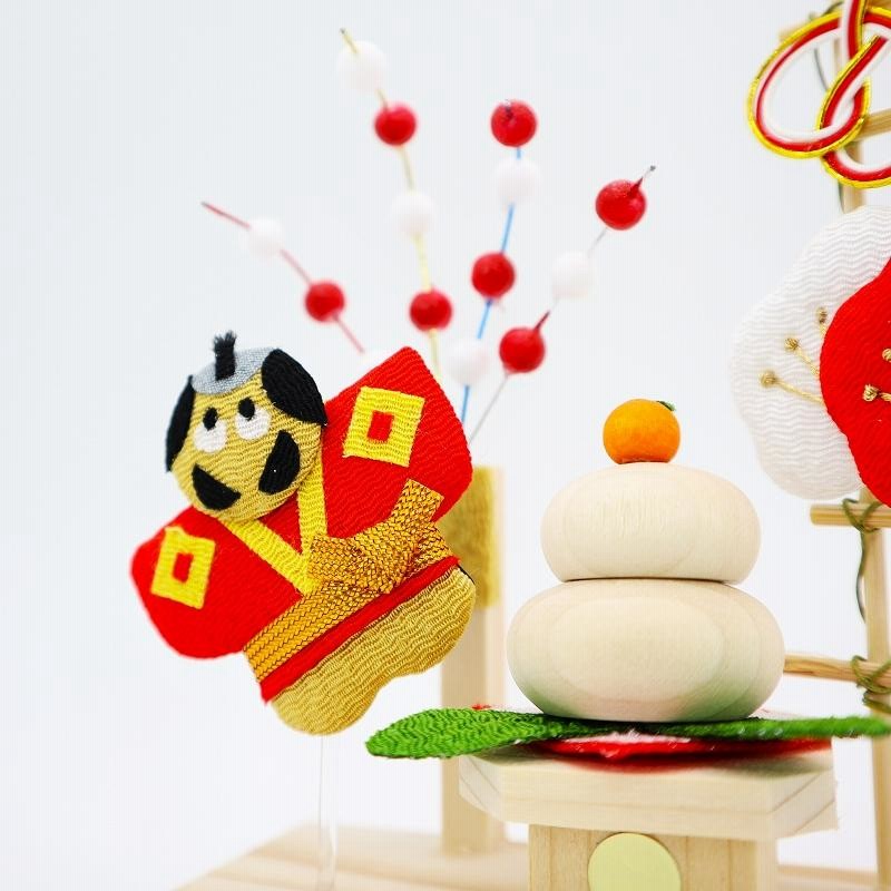 お正月飾り 置物 ちりめん コンパクト 小さい / 招福飾り