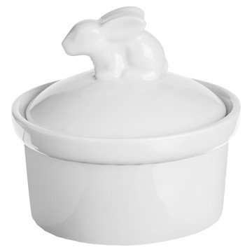 EXCELSA 兔子蓋 + 瓷製烤杯 9.5cm  1組  白色