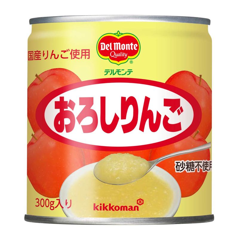 デルモンテ おろしりんご 300g 4個 缶詰 非常食 保存食 砂糖不使用 デザート ヨーグルト