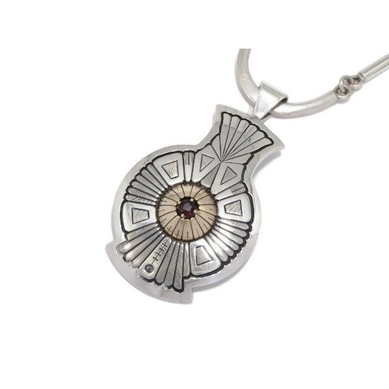 Boyd Tsosie ナバホ族 SV/14K/ルビー ペンダント ネックレス