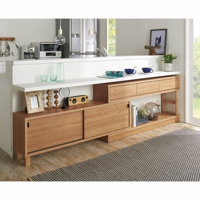 家具 収納 キッチン収納 食器棚 カウンター下収納 伸長式カウンター下収納庫 幅160 260cm 高さ72cm 通販 Lineポイント最大get Lineショッピング