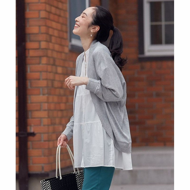 【Mila Owen】ロング カーディガン　厚め　サイズFグレー