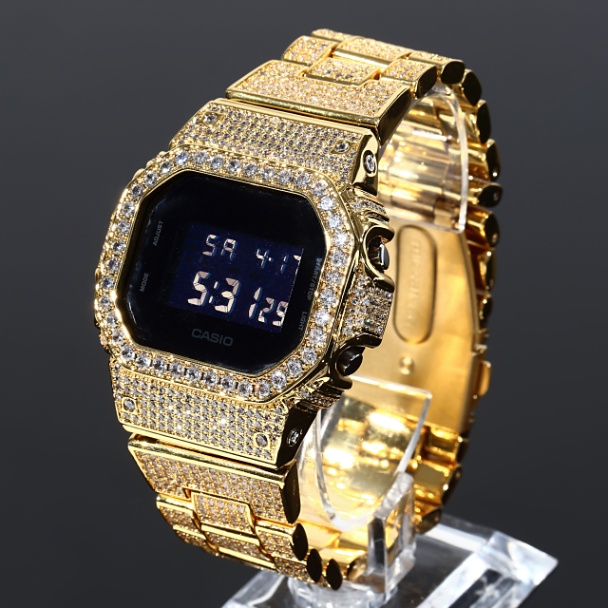 フルカスタム G-SHOCK DW5600 SOLIDモデル 極太２２ｍｍベルト 18K