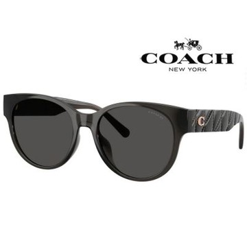 【COACH】亞洲版 太陽眼鏡 立體菱格紋鏡臂設計 HC8430D 589787 深透灰框深灰鏡片 公司貨(加贈掛式眼鏡袋)