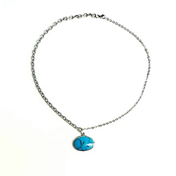 不鏽鋼項鍊 (人造綠松石)