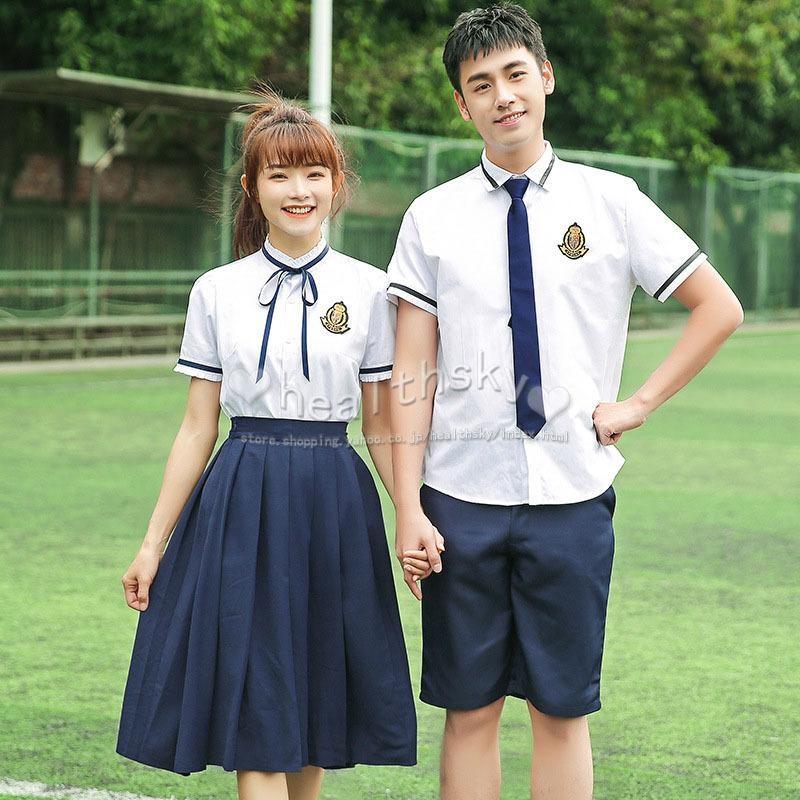 学院風夏季 学生服 制服セット 高校制服 学生服 男の子女の子 ...