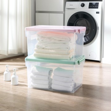 日本天馬 粉彩調色盤系列掀蓋收納箱(L)-45L-4入-多色可選