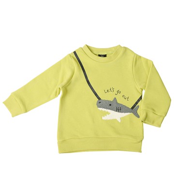 akachan honpo - 長袖休閒上衣-小包包風-綠色