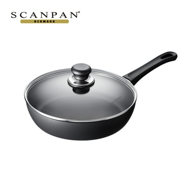 【Scanpan】經典系列 26cm高身不沾平底鍋（含蓋／烤箱可用） 贈 高級櫸木木鏟