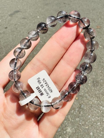 天然玻璃透厚絲羽毛黑銀鈦8.5mm18.98g主招財納寶驅邪避煞防小