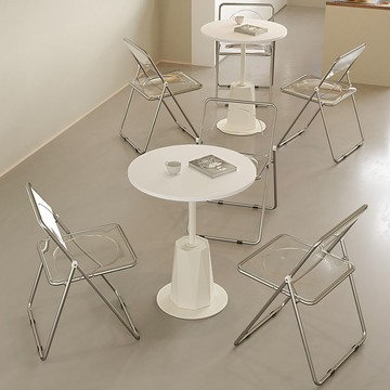 免運 桌子 茶几 客廳茶几 餐桌小圓桌網紅接待洽談桌北歐家用陽臺臥室簡約郁金香白桌奶茶店餐桌