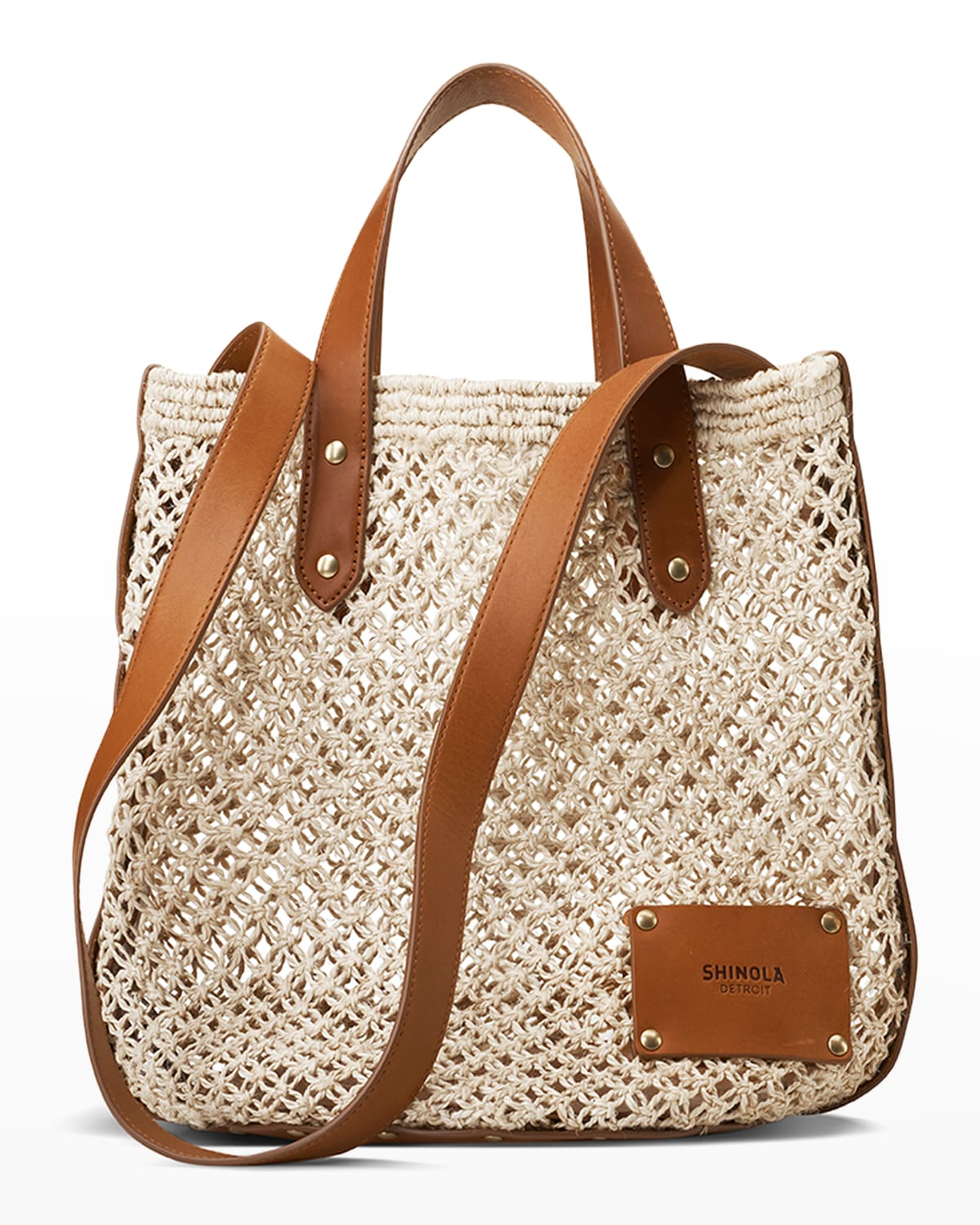 Woven Jute Tote Bucket Bag