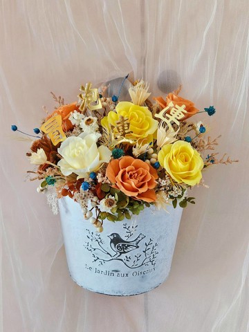 【日本永生花】立體刻字桌花 可客製商店形象造型 開幕送禮 生日