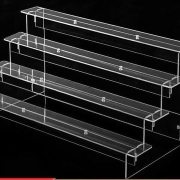 台灣出貨  立牌擺飾展示架壓克力階梯泡泡瑪特陳列透明盲盒手辦模型櫃收納盒
