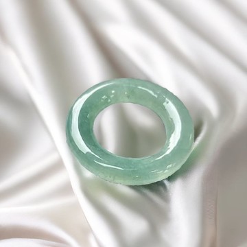 冰種飄綠翡翠平安環項鍊 | 天然緬甸玉A貨翡翠 | 送禮