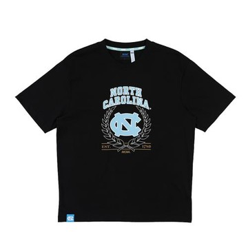 NCAA NORTH CAROLINA 短袖T恤 休閒上衣 黑色/淺藍字母 76251010 20 noH94
