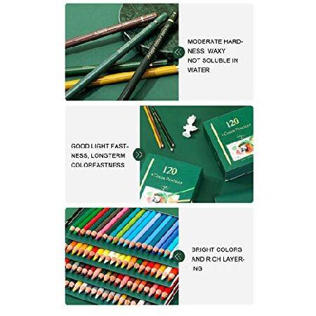 120 Colored Pencils for Artists Glossy, Colored Pencils Set, Color Rendering Oil Based Professional Colored Pencils with Green Box for Drawing Adult A