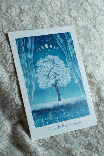 新品 /精緻加工浮雕畫卡 15x21cm - A tree built by serendipity