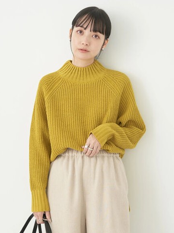 側開衩長版剪裁霧絨感套頭針織衫(1L37L2G0100) - earth music&ecology