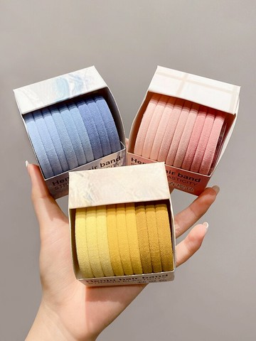 彩色高馬尾發圈女扎頭皮筋網紅新款簡約發繩無接縫頭繩頭飾