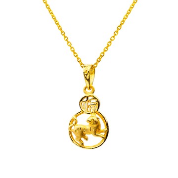 Jove gold 漾金飾 福氣虎黃金墜子 送項鍊