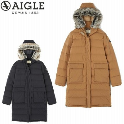 AIGLE エーグル ダウン ダウンジャケット レディース ロング サイド ...