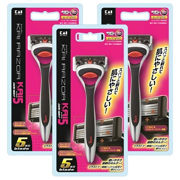 KAI 貝印 razor K5 舒適刮鬍刀 5刀刃 KR5K-1SE7  3支  1入